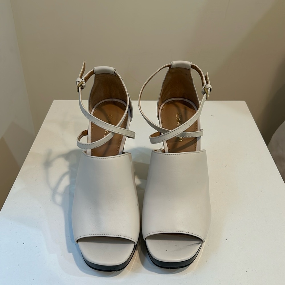 Calvin Klein peep toe sandal heels
